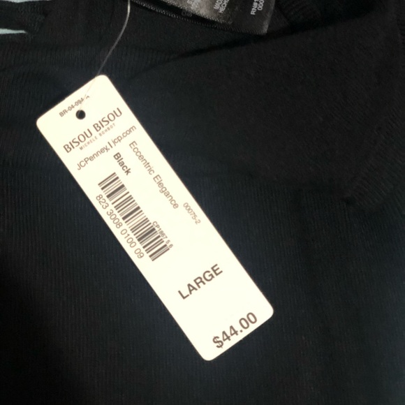 Black multi-slit sweater top - Picture 2 of 2